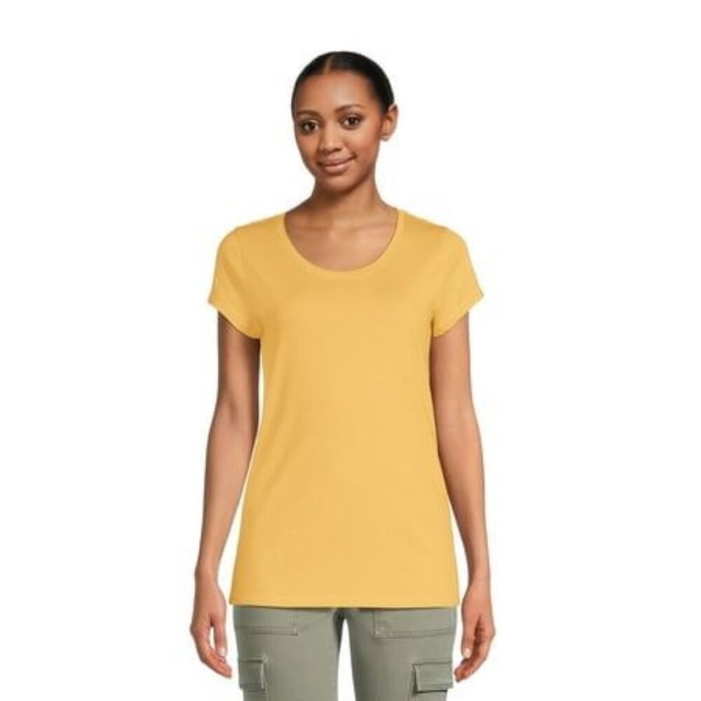 No Boundaries Womens Yellow Short Sleeve Scoop Neck Tee Shirt Size XXXL
